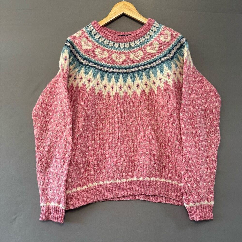 Cozy Pink Fair Isle Patterned Sweater